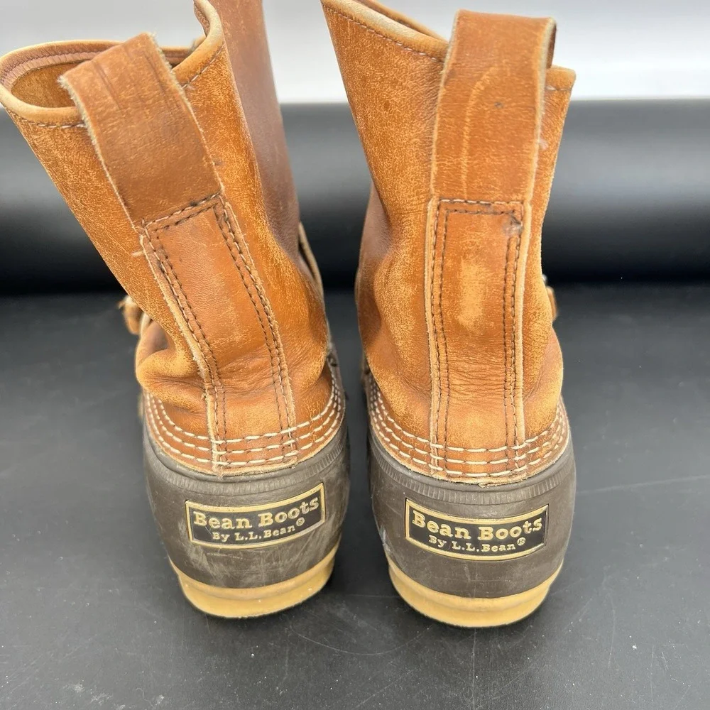 LL Bean Maine‎ Hunting Shoe Vintage Duck Boots Brown Leather Mens 10 Made USA